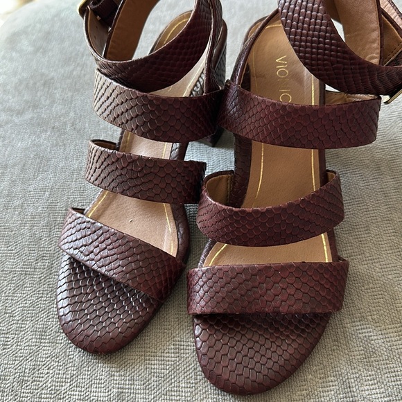 Vionic - Burgandy Blaire Open Toed Strap Ankle Heel 8.5 - Picture 4 of 7